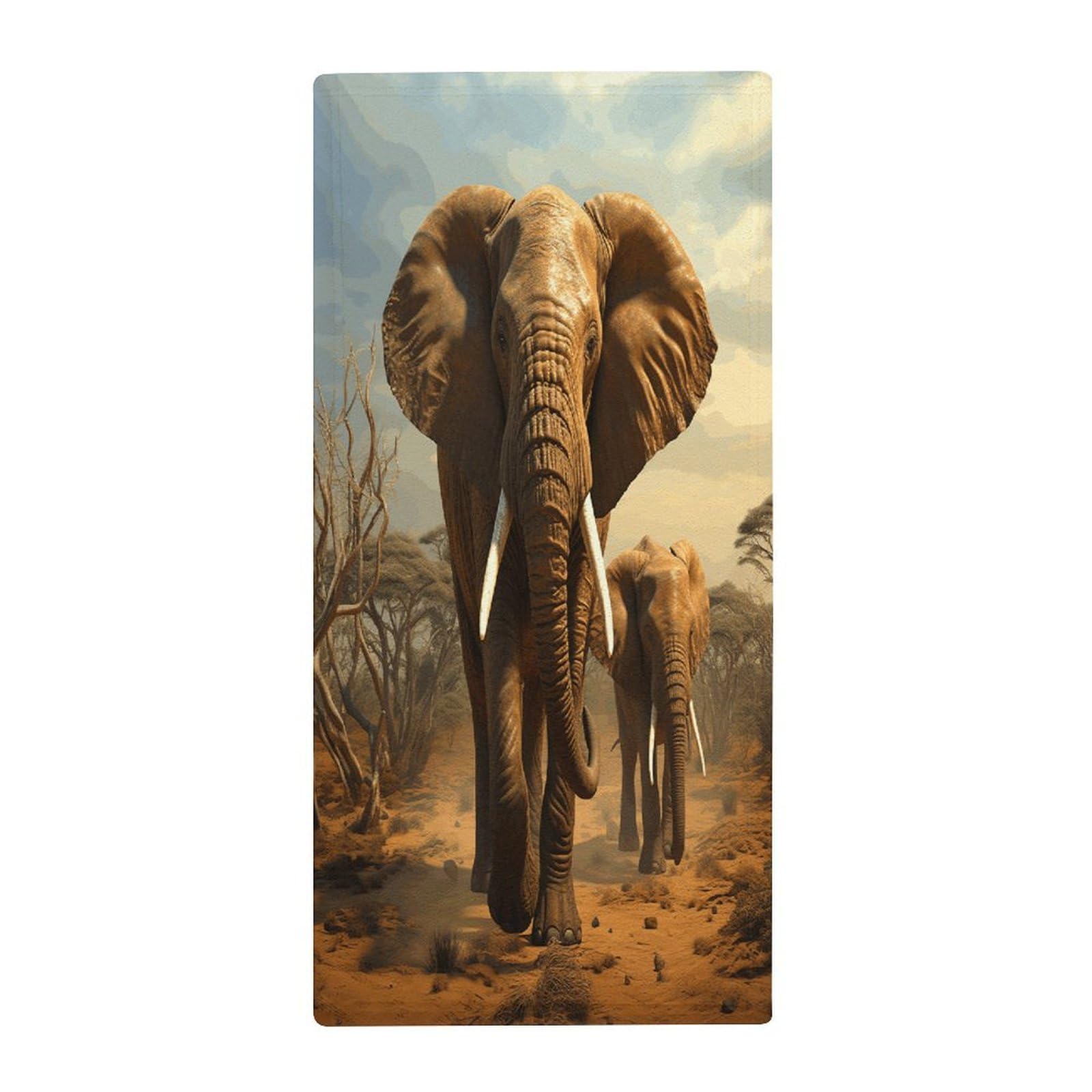FekiLoot Elephant Animals Bath Towel Super Soft Highly Absorbent Bath Towel Fashion Quick Drying Bathroom Towel Soft Large Fingertip Towels for Bathroom Gym Travel Camp Pool