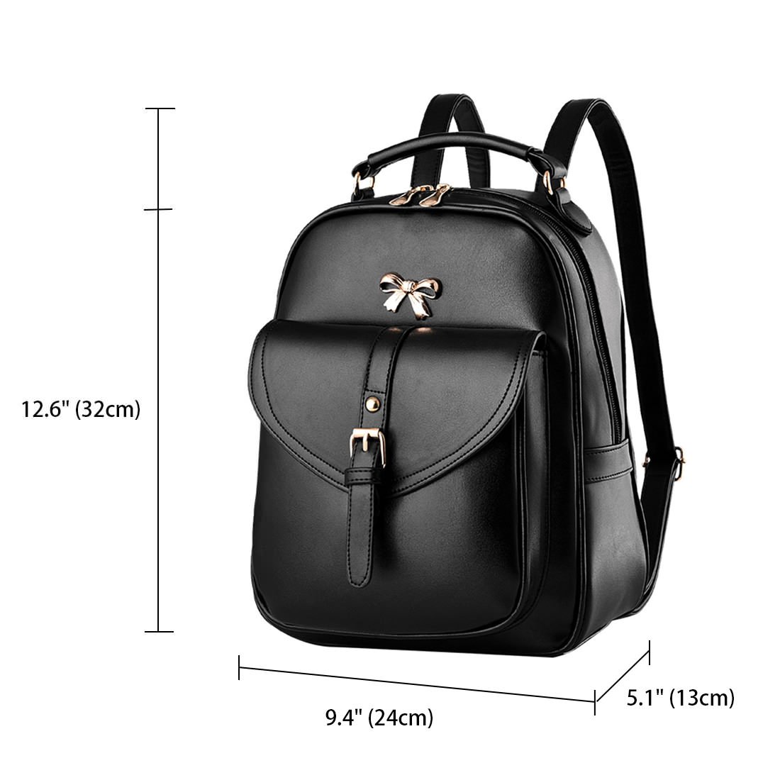 AINUOEY Donna Borse a Zaino Borsa a Zainetto Elegante Tracolla Zaini Firmate Marca Zainetti Antifurto PU pelle 76605 1 pz Nero