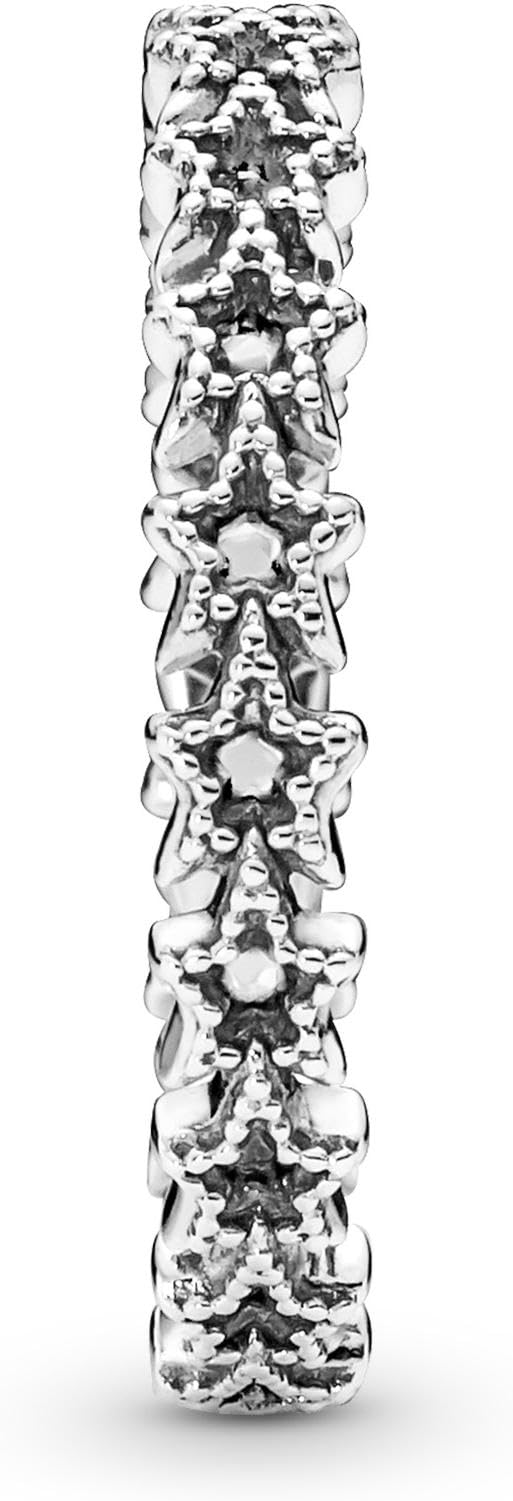 Pandora Moments Anillo de plata de ley con diseño de estrellas