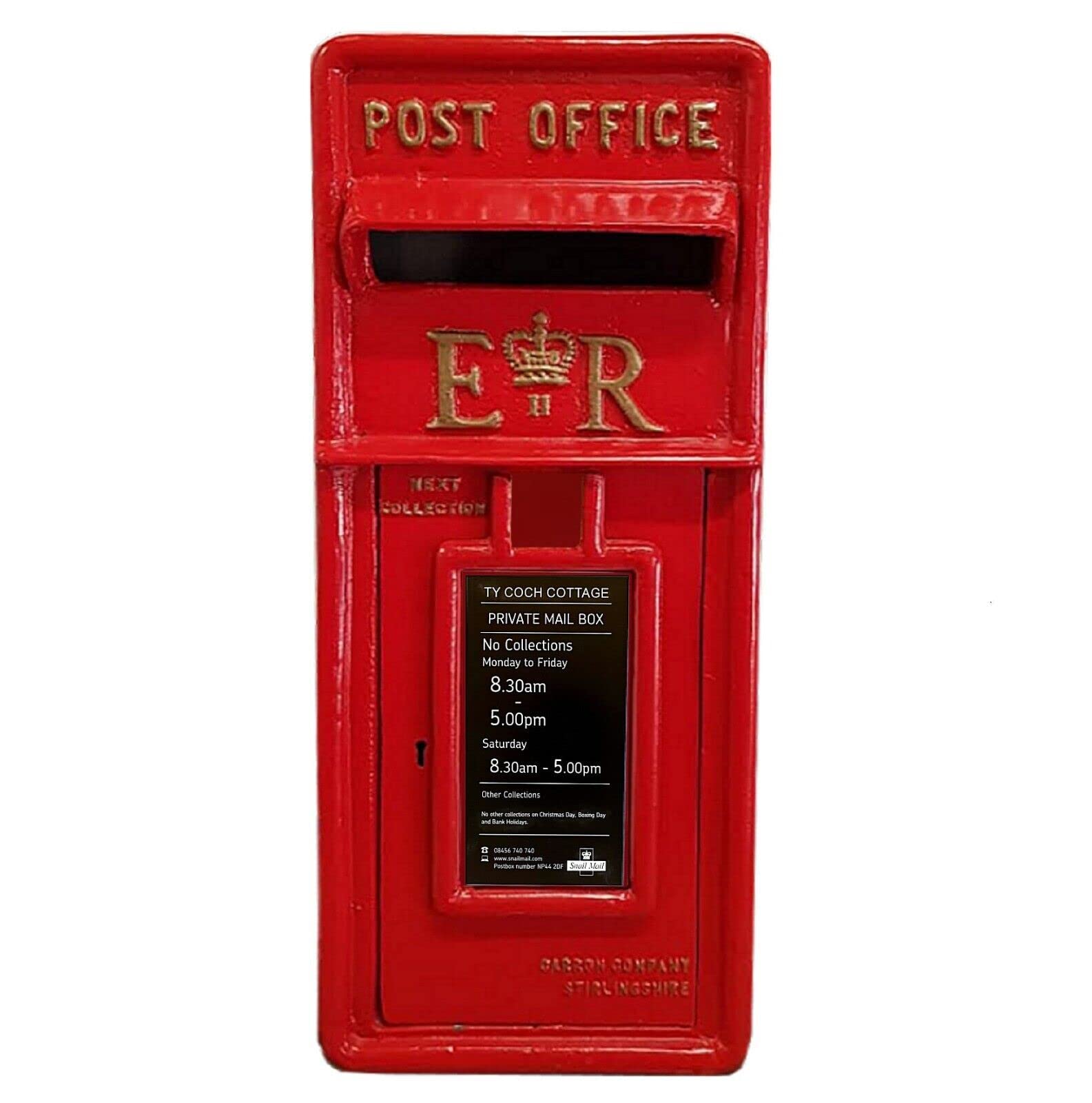 Personalised Mail Post Box Door Insert Sign Collection Time plate Engraved Wth Your Text (18cm x 9cm)