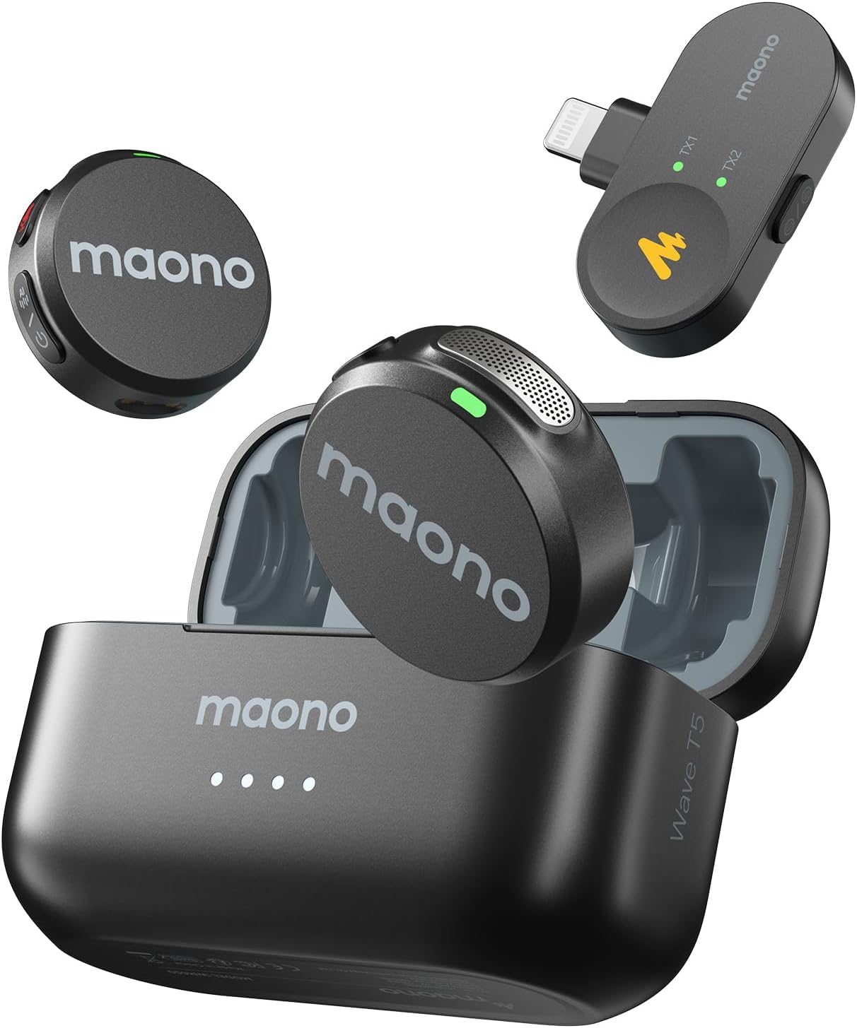Kit de Microfones Lapela Sem Fio Maono Wave T5 Versão Apple Lightning WM650 LIGHTNING