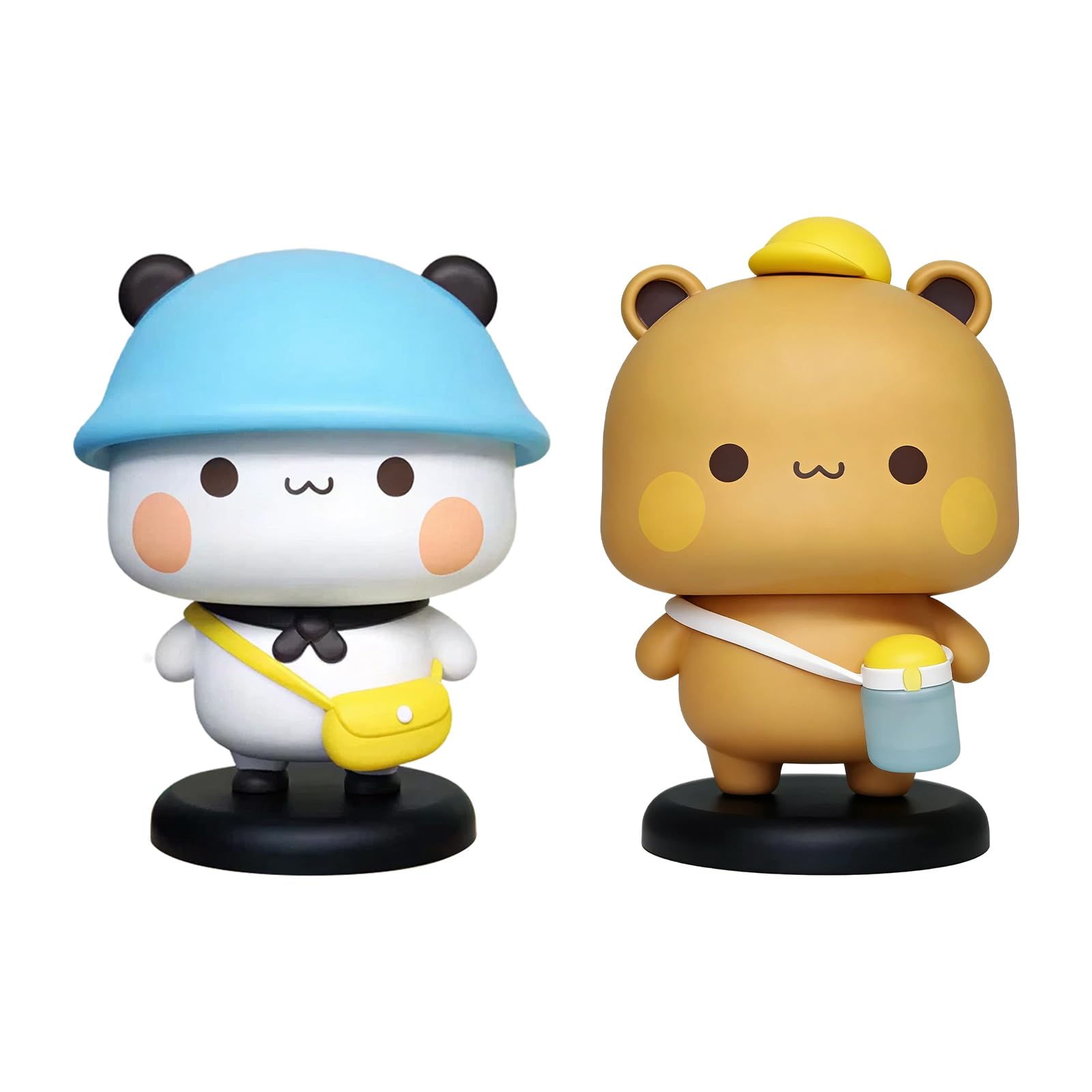 2 PCS Bubu Dudu Bears Decorations, Durable Resin Desk Figurines, Cute Bubu and Dudu Collectible Table Ornaments, Decorative Home Accessories, Anime Gifts for Home Bedroom Room Car Decor (Multicolor-A)