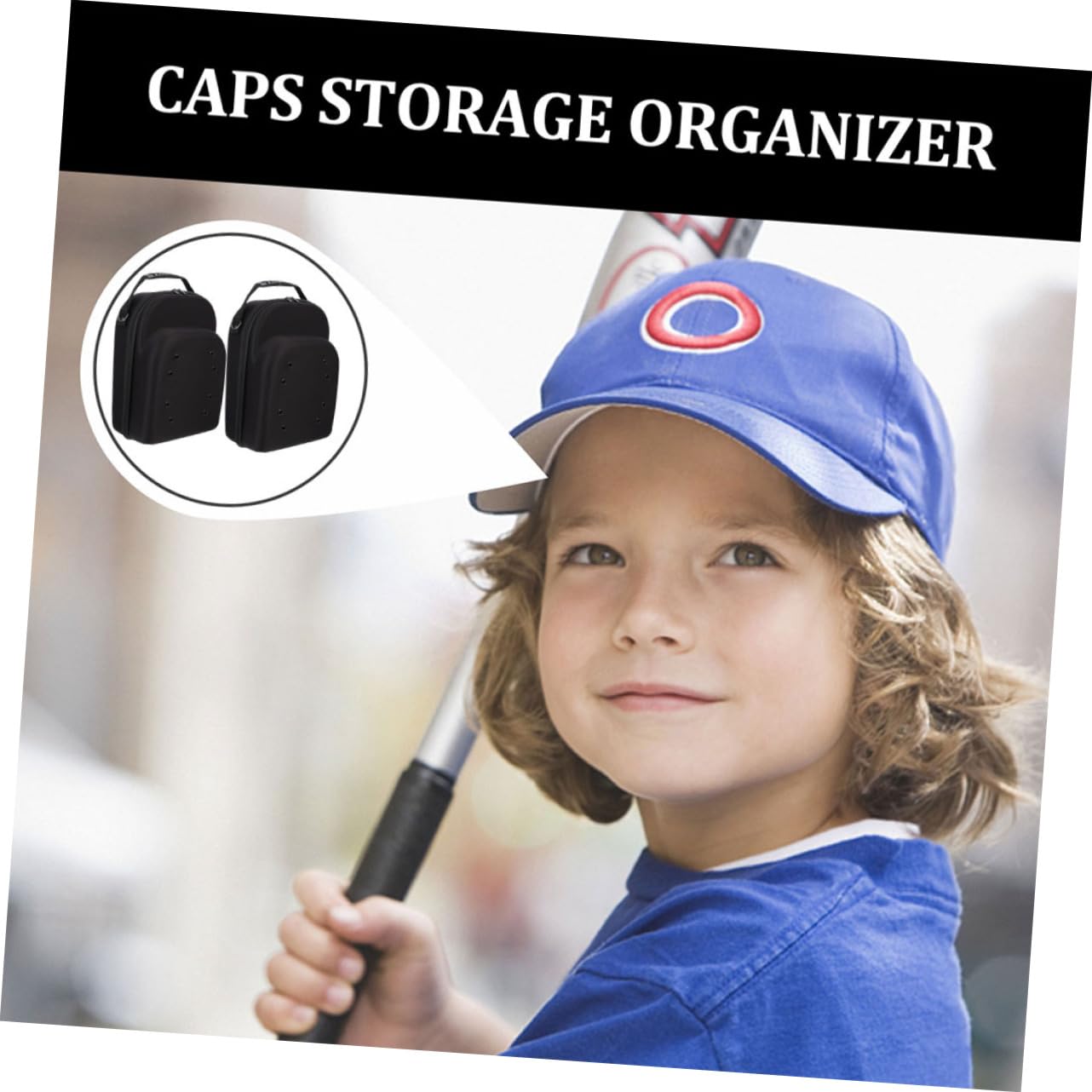 Holibanna 2pcs Hat Carrier Case for Travel Baseball Cap Storage Box Shockproof Design Breathable Organizer for Hats and Lightweight Black Travel Box