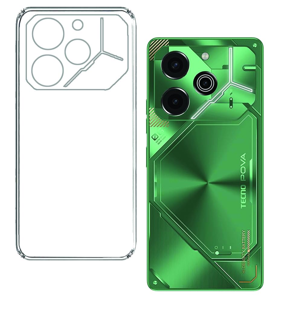 Pinaaki Enterprises Tecno Pova 6 Pro 5G Back Cover | Slim Soft Back Case for Tecno Pova 6 Pro 5G (Transparent) (B0D26WVDC6) Amazon Price History, Amazon Price Tracker