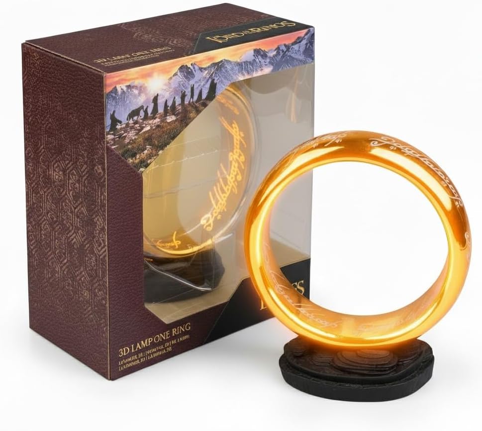 Grupo Erik Battery Lamp - The Lord of the Rings Gifts | Desk Lamp Table, Mood Light, Gaming Light | The One Ring Figurine, The Lord of the Rings Merchandise, LOTR Gifts, Cool Room Decor