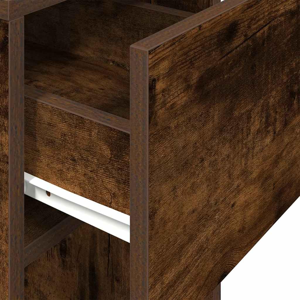 Computerschrank mit Schublade Räuchereiche 30x44x74 cm, PC-Schrank mit offenem Fach und Ablagefläche für Computergehäuse, Büroorganisation und Kabelmanagement, robuster