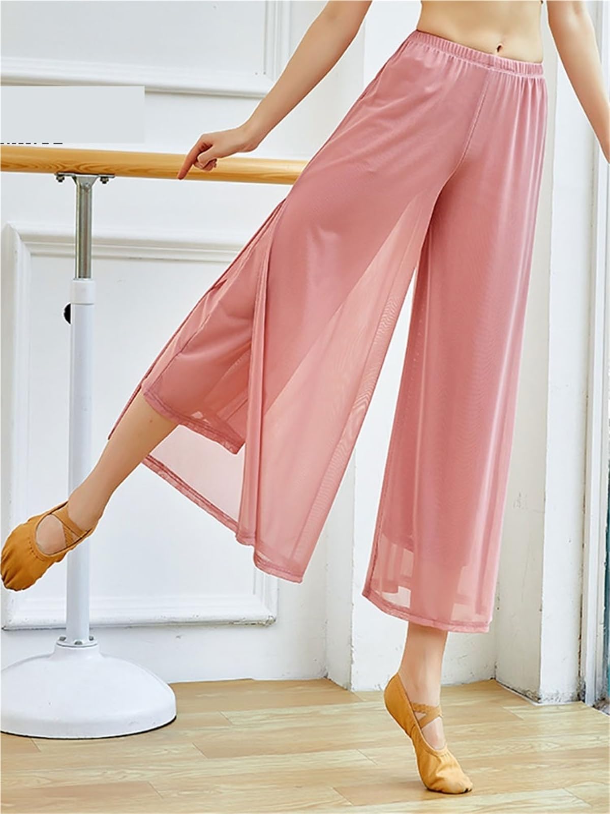 Pantalon De Danse Pantalon fluide de danse classique for femmes, léger, fil d'eau, Style ancien, danseuse folklorique, jambe Wde, vêtements de pratique de la rime corporelle chinoise Pour Danse(Purple