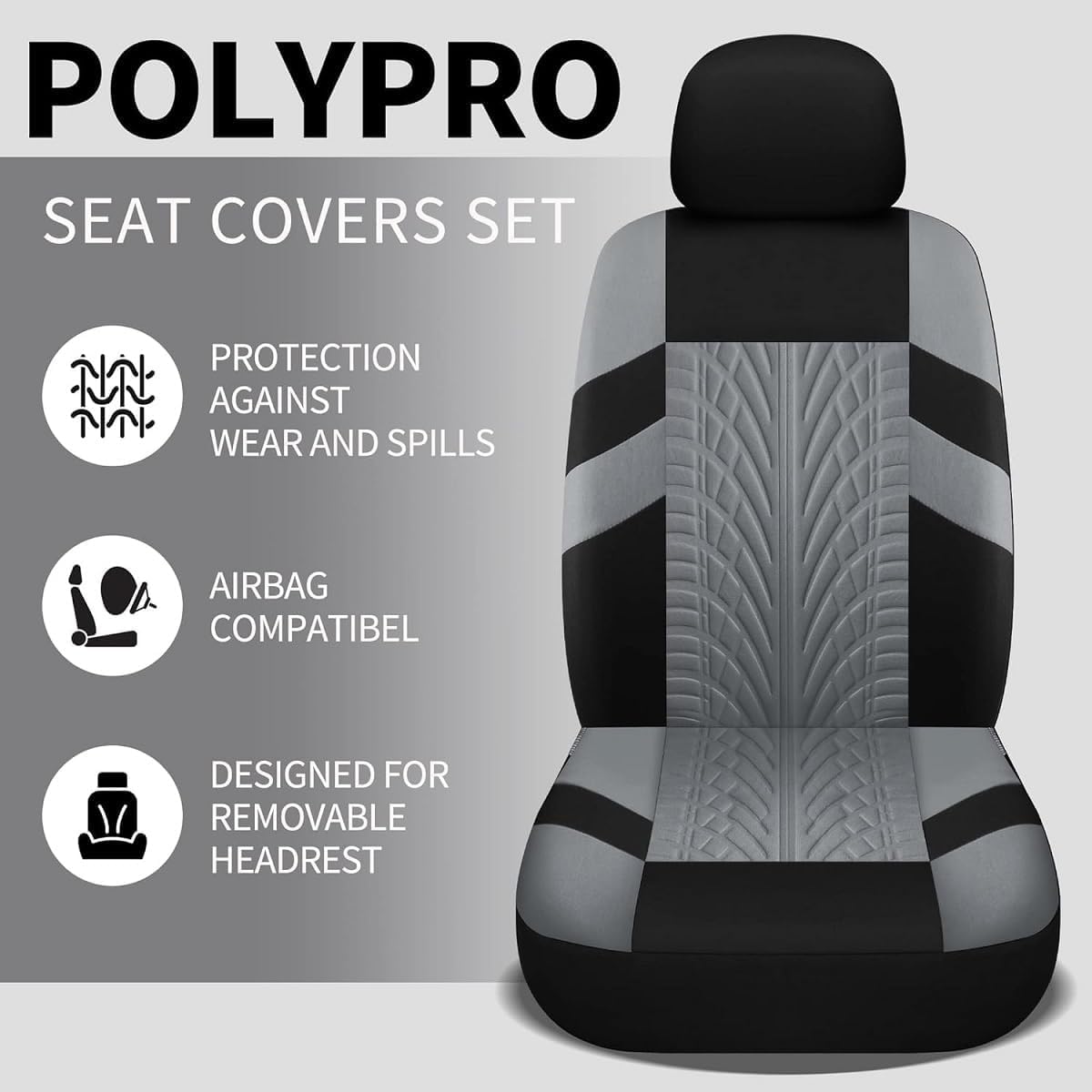 Housse Siege Voiture pour MG ZS EV/ZS Hybrid+ Luxury, Avant Arrière Coussins Couvre Respirant Antidérapant Protecteurs Interieu Accessoire,A Grey