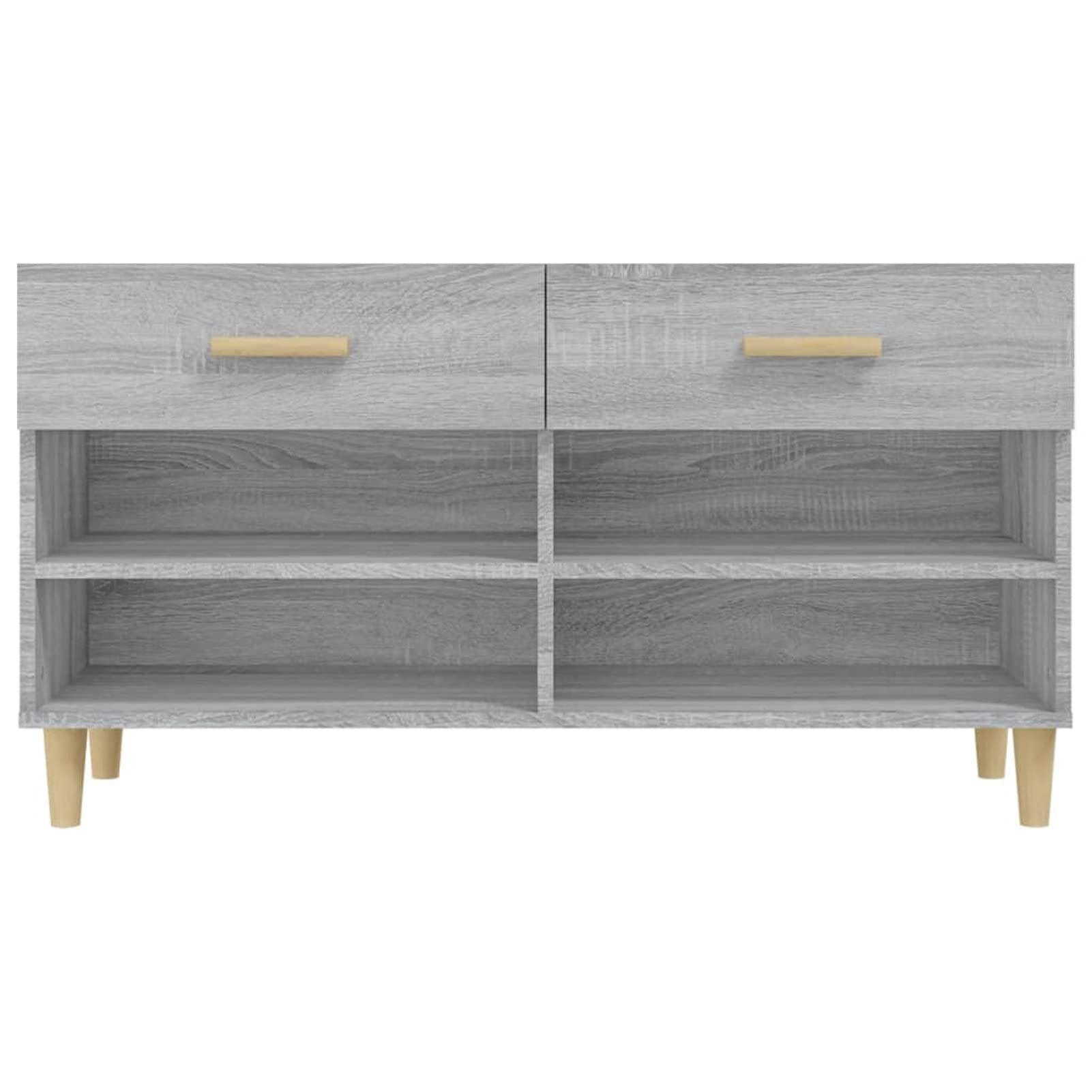 Homgoday Scarpiera Grigio Sonoma 102x35x55 cm in Legno Multistrato, Arredo, Scaffale Portascarpe Organizzatore per Scarpe Stoccaggio Salva Spazio per Corridoio