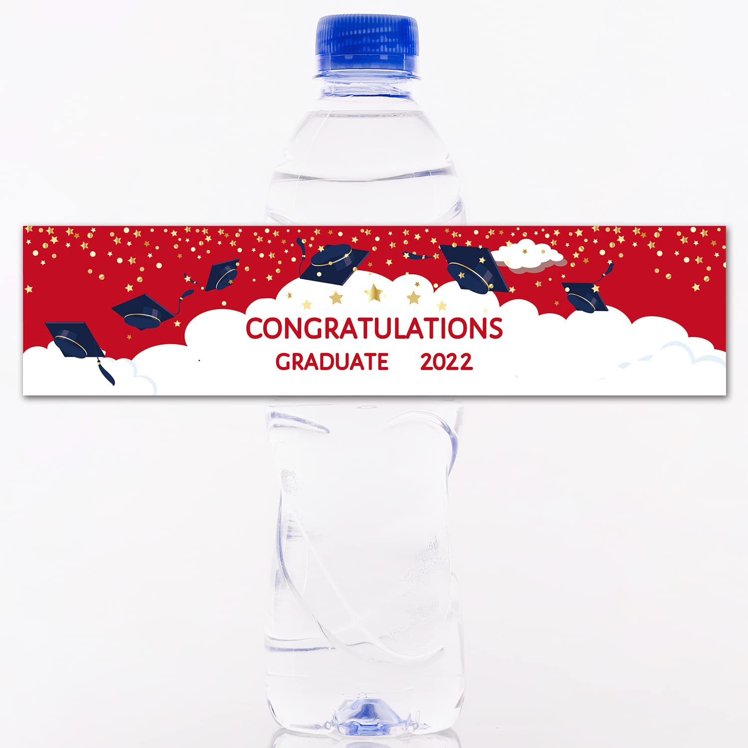 Buy 24pcs Red Class of 2022 Water Bottle Labels for Graduation Party