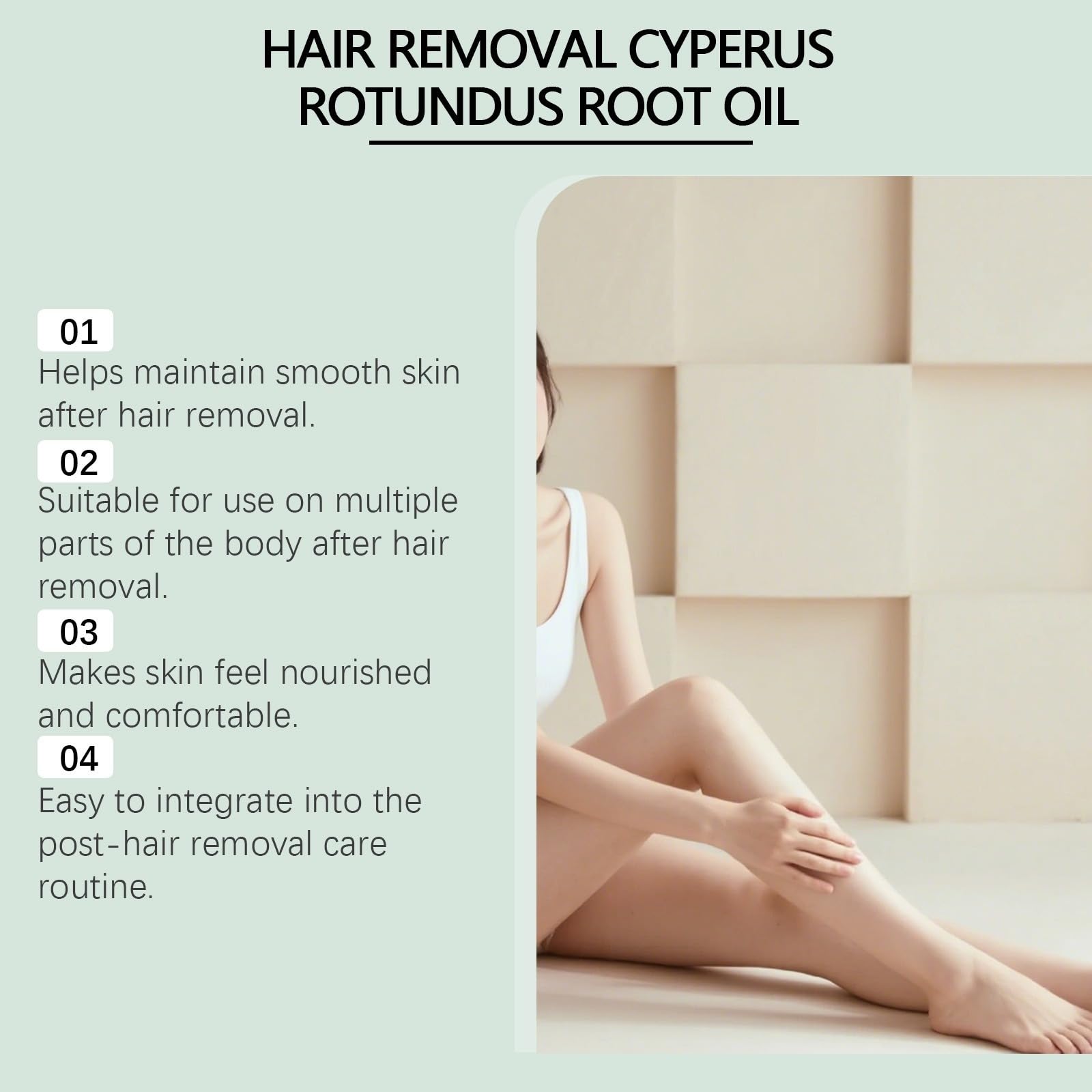 Cyperus Rotundus Oil, Anti-Nachwachsöl für Körper und Gesicht Frauen, Nachwachsöl, natürlich und weich, verkleinert die Poren, reduziert das Wachstum von Körperhaaren, Hemmung der Körperbehaarung
