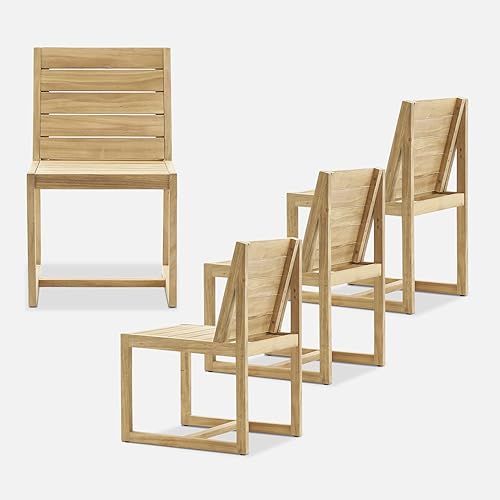 Bruno Outdoor Chair, Solid Acacia Wood Patio Chairs for Indoor
