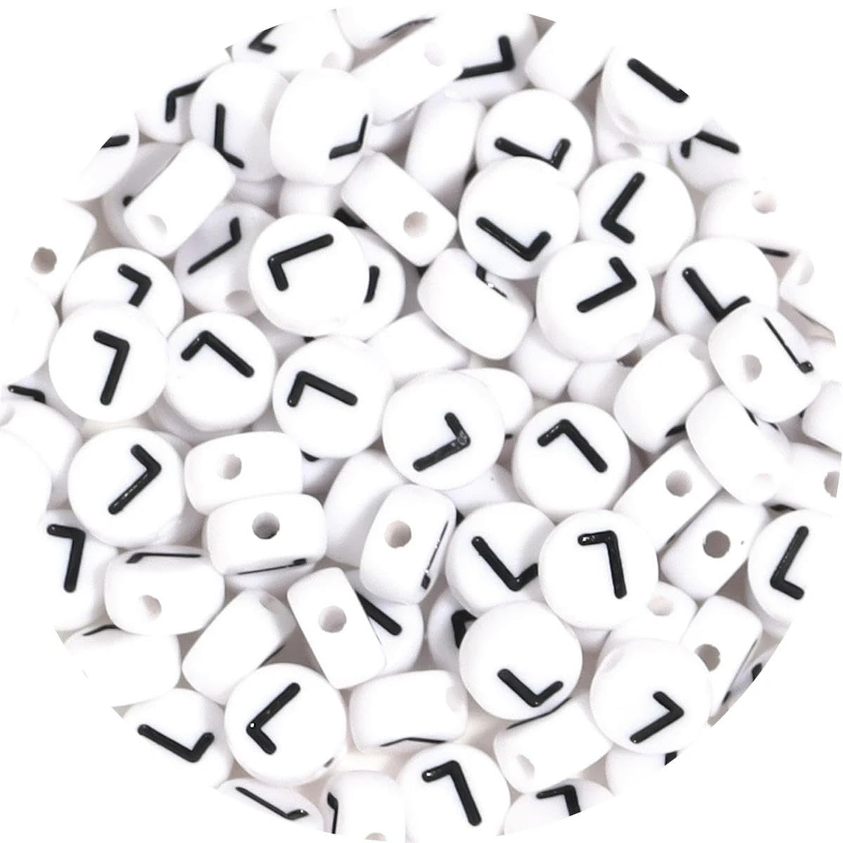 HUIOYG 100pcs/Lot Alphabet Beads Flat Round Letter Acrylic for Jewelry Making