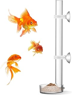 cobee Acrylic Shrimp Feeder, Transparent Durable Aquarium Fish Shrimp Feeder, Assembled Shrimp Feeding Tube Feeding Dish Tray, Feeding Tube Set for Shrimp Food - 25cm Tube and 6.5cm Feeding Bowl