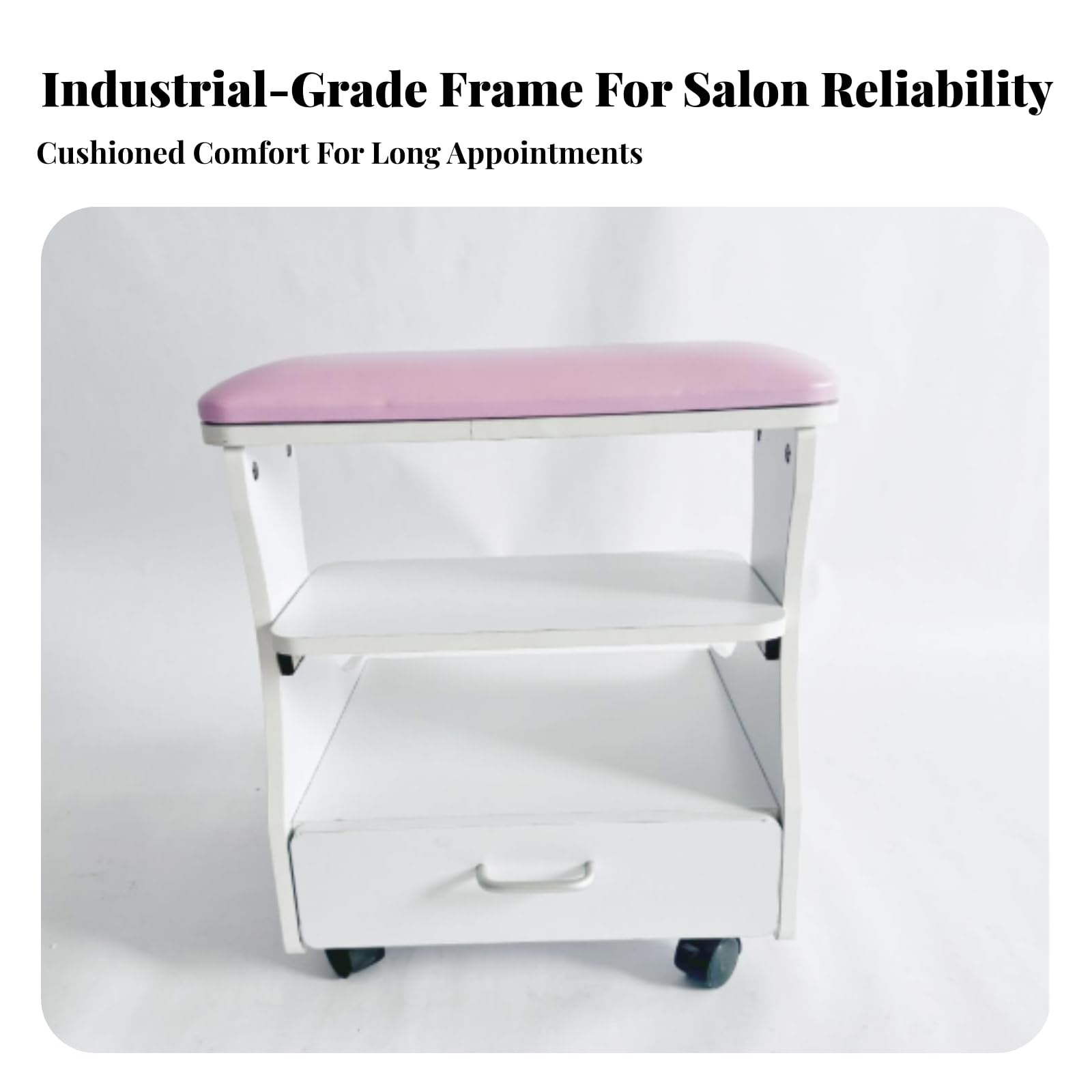 Sgabello per Pedicure con Ripiano | Compatto, Salvaspazio, Sedia per Pedicure, Centro Estetico, Casa, Estetiste, Onicotecniche,