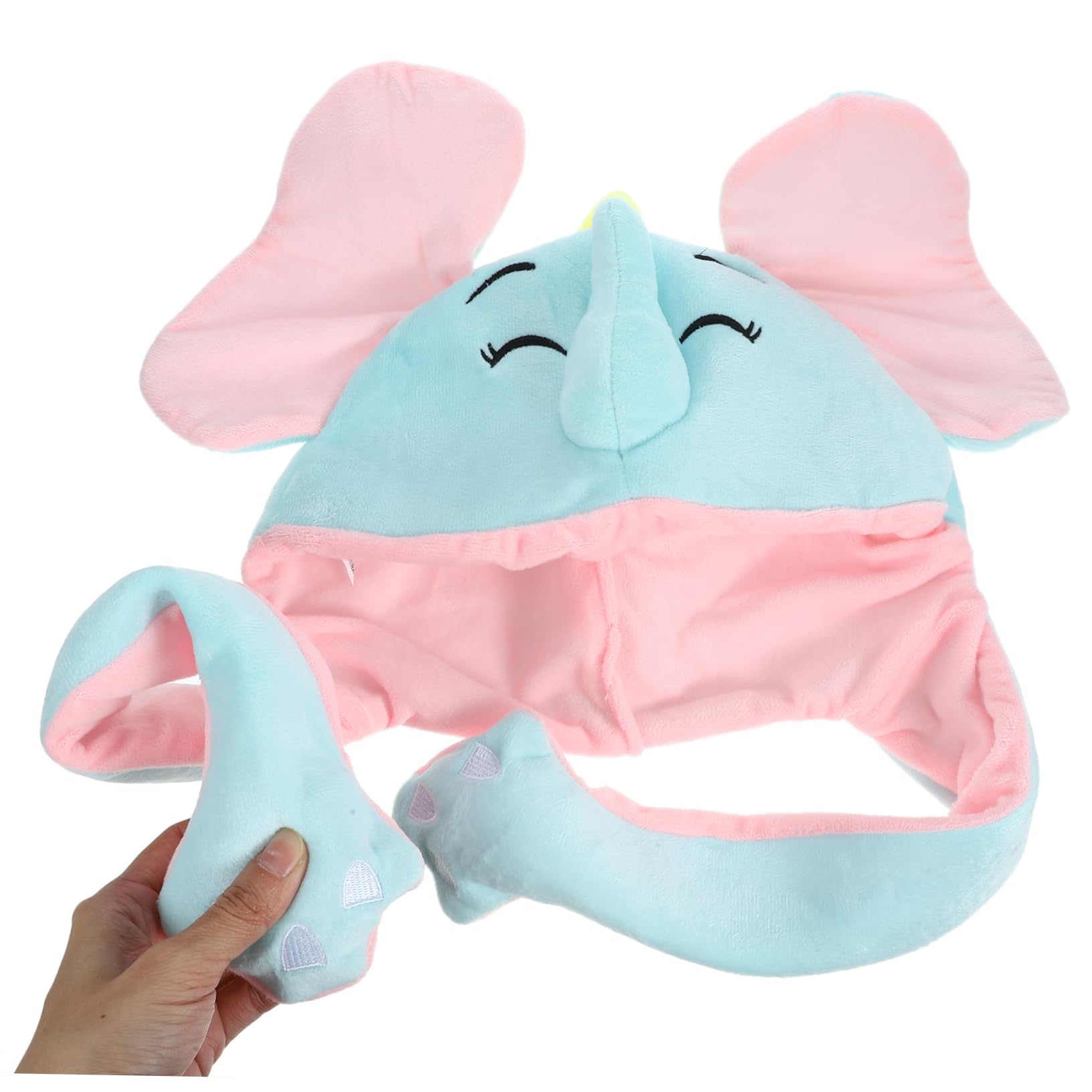sombrero de elefante sombrero de oreja de conejo de oso de conejito de rana s de disfraces para adultos Gorro de elefante con oreja móvil algodón