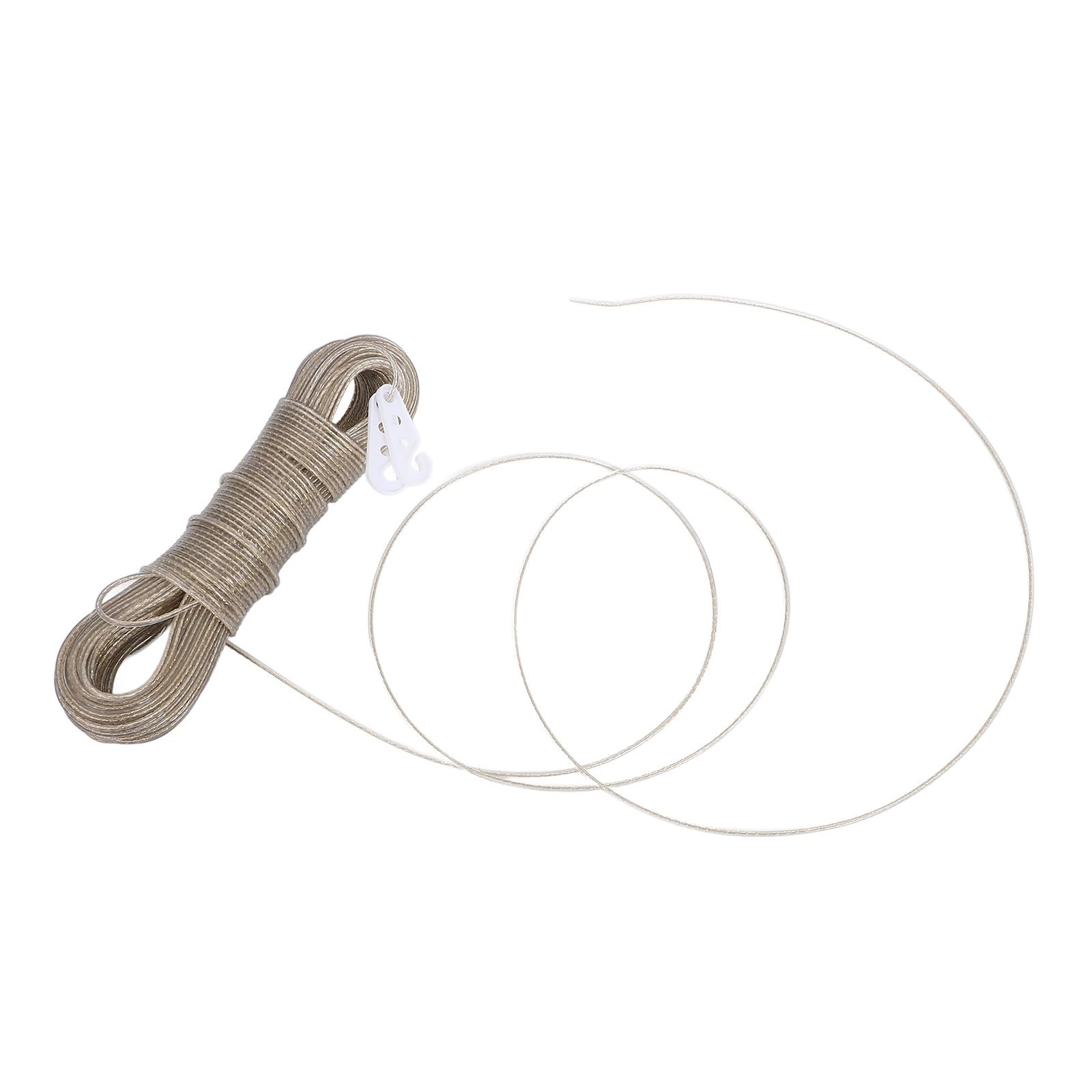 CALLARON Corda Stendibiancheria da 50m Super Resistente Anima in Acciaio, Rivestimento in Pvc, Antivento e Resistente All'usura per Viaggi e Uso Esterno
