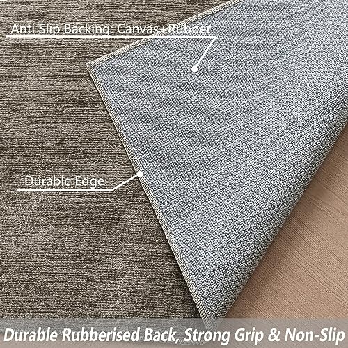 Evitany Washable Carpet With Low Pile Rugs Non-Slip Soft Nursery Rug Cool Rugs for Dining Room Bedroom Conservatory Hallway Runners,Taupe,80x150 cm - Image 4