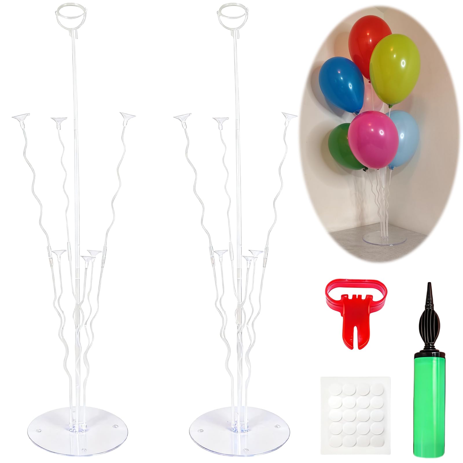 2 Sets Table Balloon Stand Kit, Balloon Holders for Table, Desktop Decoration for Party, Wedding, Birthday, Graduation, Christmas, Anniversary