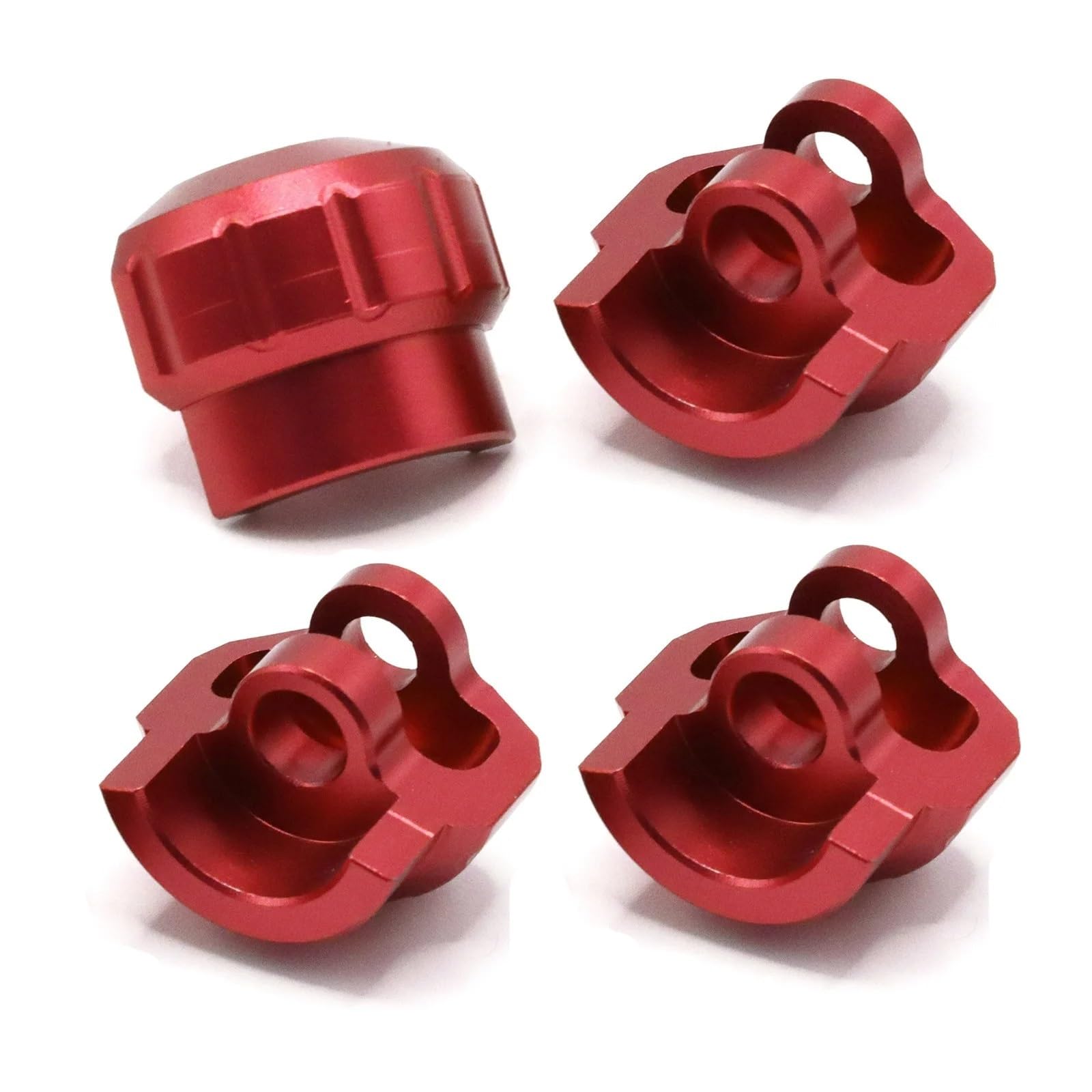 RC Upgrade Accessories for Arrma 1/7 1/8 4pcs Metal Shock Cap Protector Shock Absorber Protection Cover AR330492 RC Car Upgrade Parts Accessories(Red)