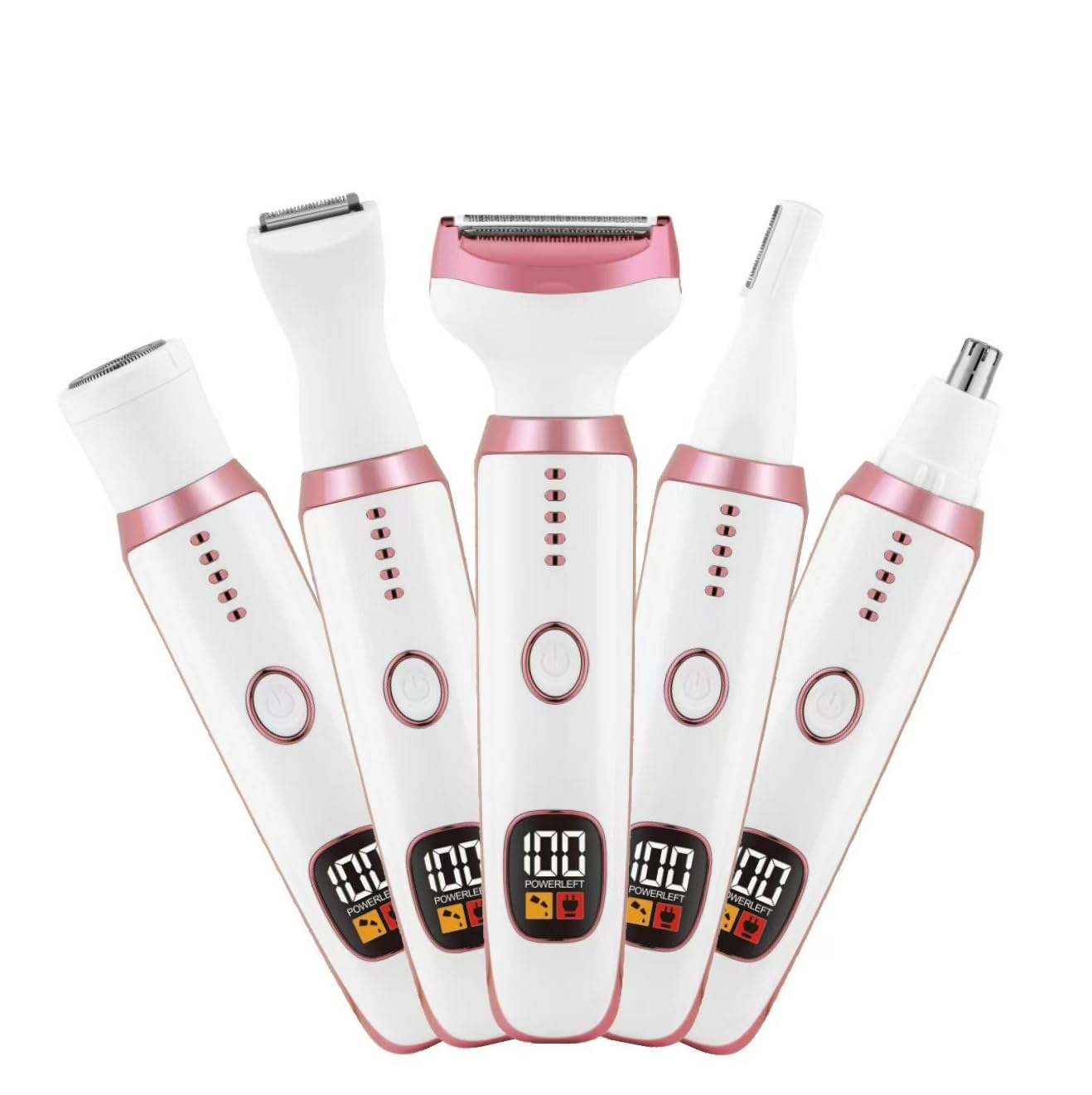 SIGNAXO Sharp 5-in-1 Electric Grooming Trimmer for Women Painless Rechargeable Shaver for Face, Eyebrow, Nose, Upper Lip, Bikini & Body Hair with Digital Display-picture-13