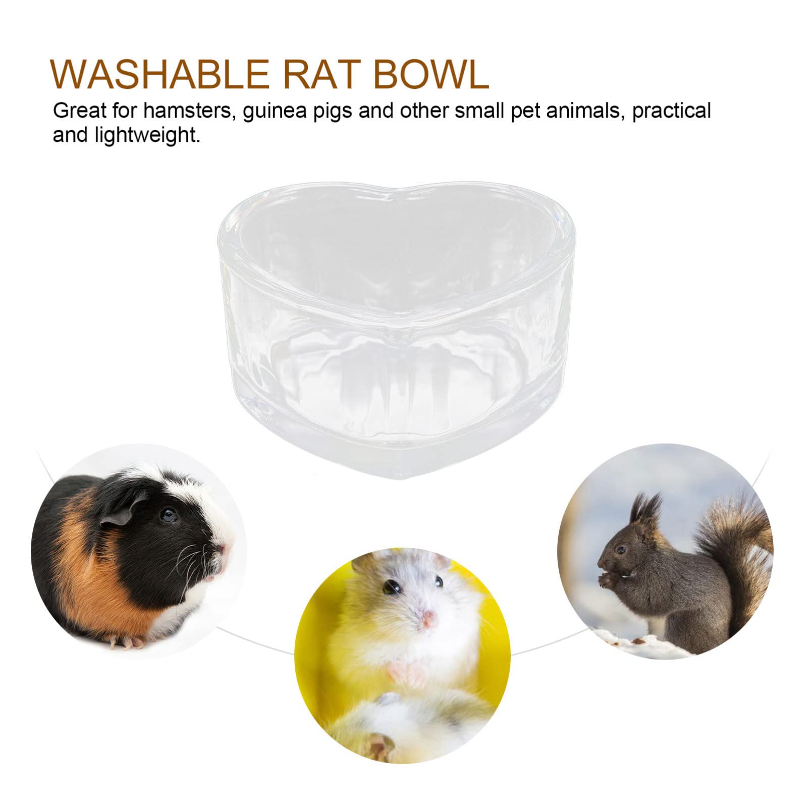 Balacoo 2Pcs Transparent Water Bowls Feeding Dishes for Pets Compact Spills for Chinchillas and