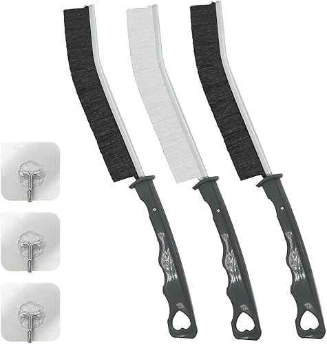 Cepillo de limpieza de huecos de 3 piezas, cepillos multifuncionales para esquinas muertas, para puerta y ventana, cepillo de limpieza de pistas,