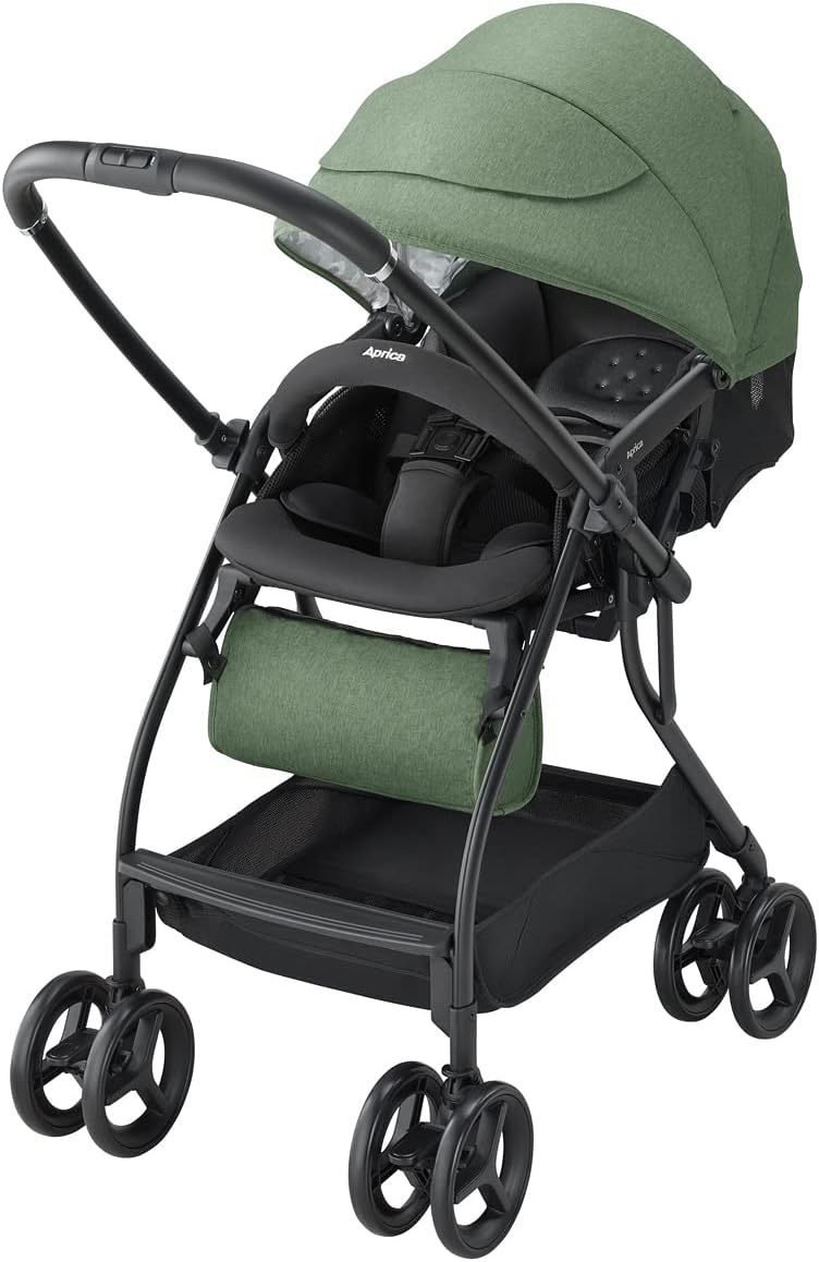 Aprica(アップリカ) A型ベビーカー ルンルン AB 1か月~36か月まで 軽量 両対面 オート4輪 (グリーン) 2165253