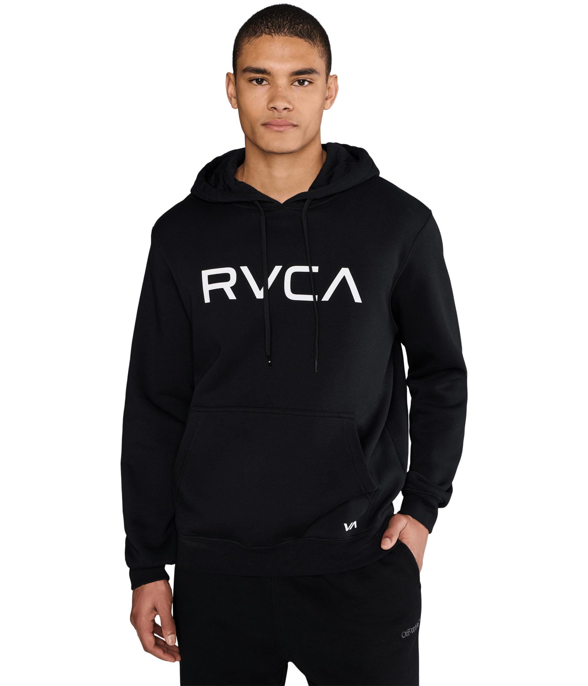 RVCA mens Big Label Hoodie, Black 1, M