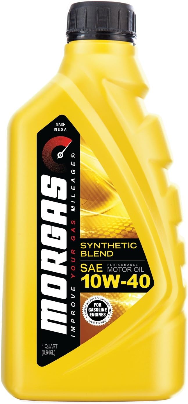 MORGAS API SN 10W-40 Synthetic Blend Motor Oil, (Pack of 6)
