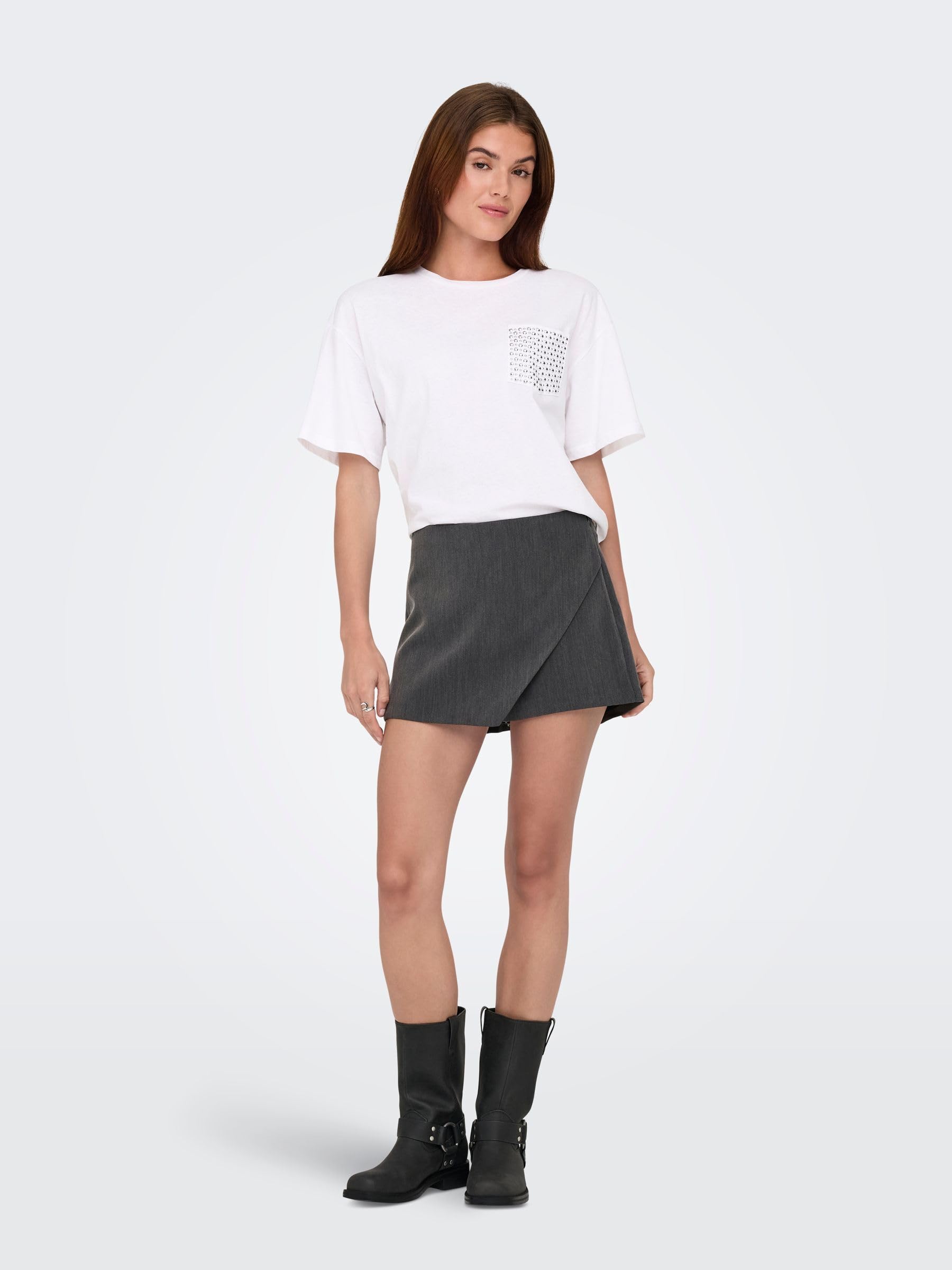 Only Onlmist-Yasmine MW Wrap Skorts TLR Falda de pantalón Mujer