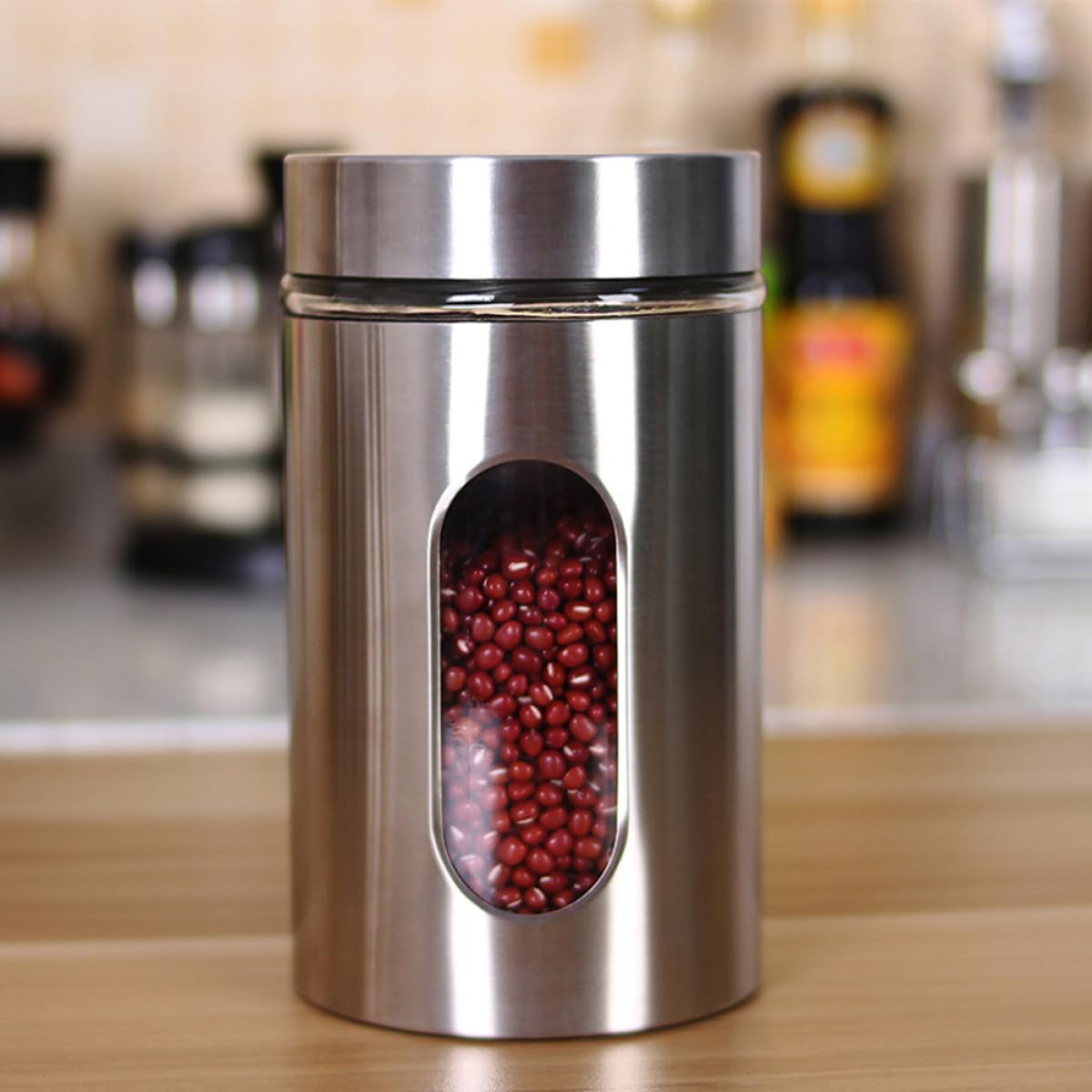 MAGICLULU Barattolo Porta Alimenti Ermetico 950ml in Vetro e Acciaio Inox