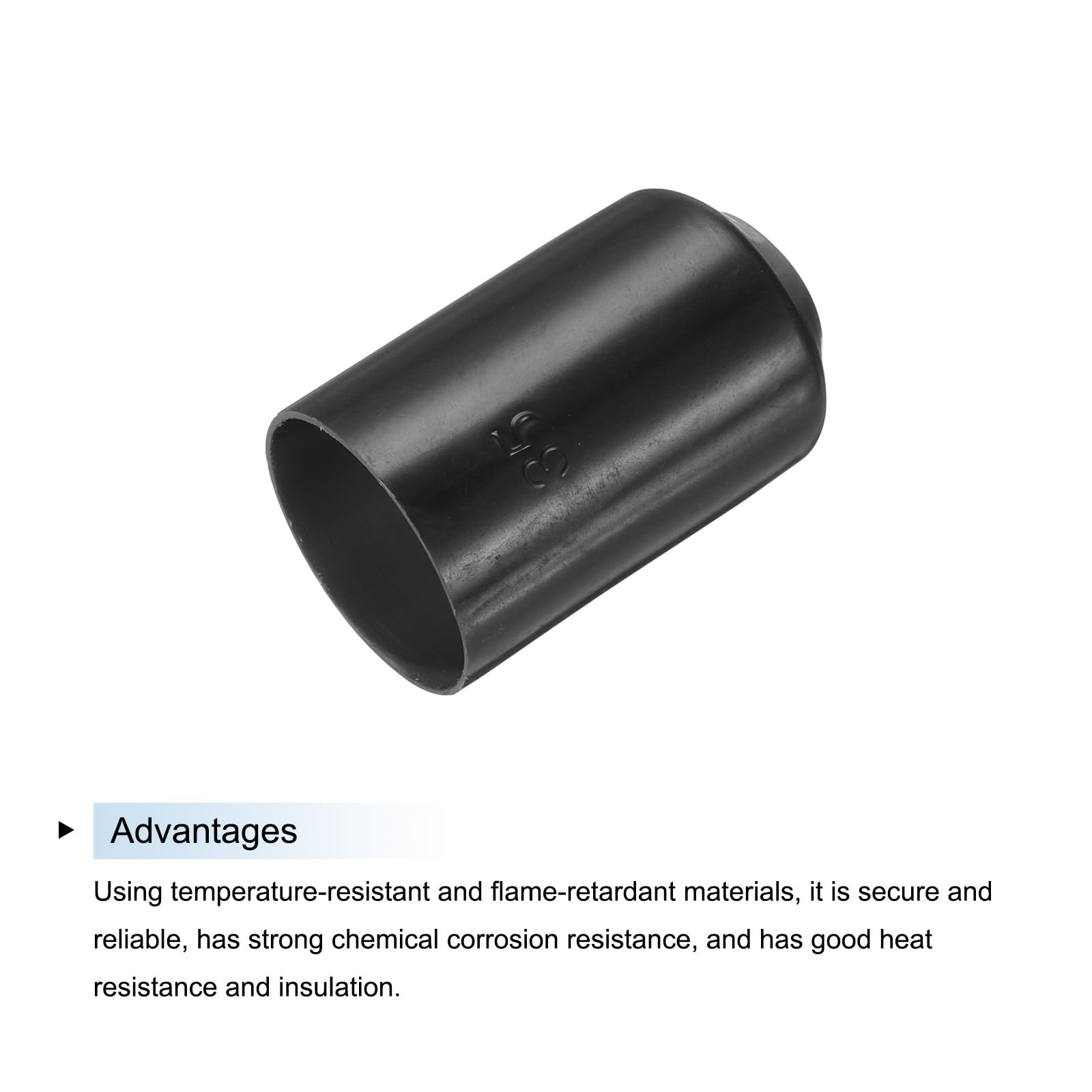 QUARKZMAN 50pz Tappi Termorestringenti 35mm ID x 60mm L 3:1 Rapporto Guaina Termorestringente Impermeabile per Avvolgimento Cavi Elettrici Tappi Rivestiti Sigillati per Cavi, Nero