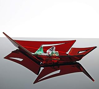 Slato Ciotola centrotavola vuotatasche Decorativo Design Moderno in plexiglass Lilia Piccolo (28 × 17 × h 4.5 cm) - Colore Rosso