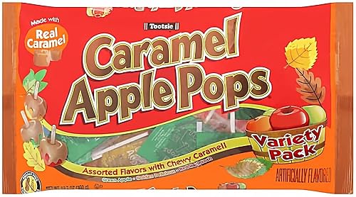 Tootsie Caramelo Manzana Pops Surtido de Paletas de Manzana Orchard de 12.7 oz Bolsa
