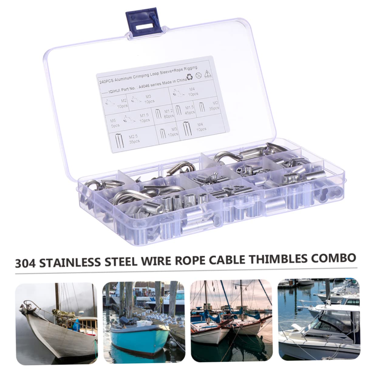 Cabilock 250Pcs Double Barrel Crimp Sleeves Connector Loop Sleeves for Wire and Cable Crimping Ferrules for Secure Cable Connections
