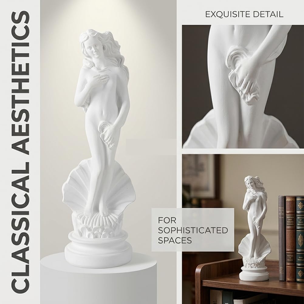 Statua di Afrodite, nascita di Venere, la dea della giovinezza Statua grega da giardino, scultura in resina sintetica, dea greco-romana, figura artistica, classica bianca, complemento d'arredo-