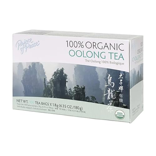 Prince of Peace Té Oolong orgánico 100 bolsas de té té negro 100 orgánico té negro sin azúcar alternativa a la cafeína al café beneficios para la