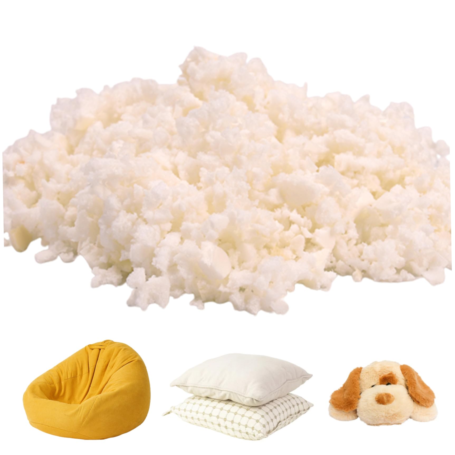 Wedhapy Pillow Filler Shredded Memory Foam Refill 1kg Pillow Filler Without Added Gel Particles Soft Great for Stuffing for Cushion Dog Bed Arts Crafts Stuffed Animals Toy