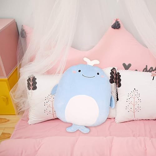 Vista 5 de Almohada de peluche suave para niños, regalo para cumpleaños, San Valentín, Navidad., Ballena, Azul (Sky Blue) Ballena,Panda Negro,Dinosaurio