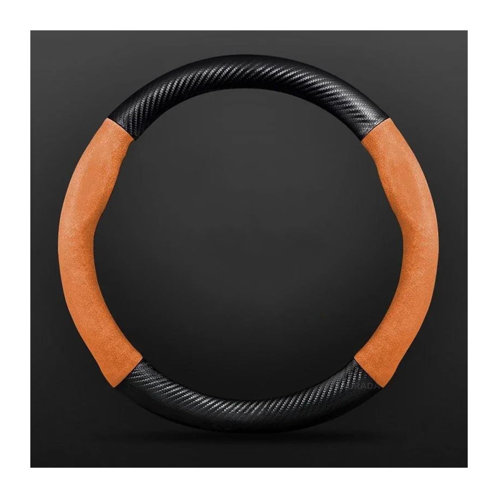 Volantes Funda para Volante Coche Cuero 38cm para Chevy, para Trax, para Tracker, para Aveo, para Camaro Funda Volante(O Style A Orange)