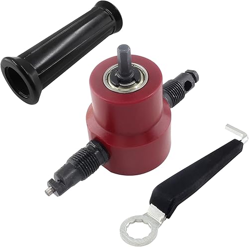 Miniatura 7 de Hoja de doble cabeza multiusos Red Nibbler cortador de metal agujero Sierra taladro herramienta de fijación para hierro, acero inoxidable, aluminio,