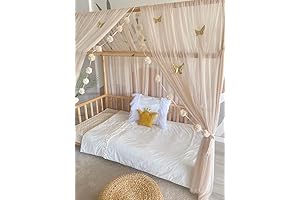 House Bed Canopy with Pompom Garland