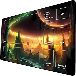 MTG Playmat, Game Play Mat for MTG TCG 24 x 14 inches Trading Card Inked Game Playmats with Storage Bag Smooth Rubber Surface Battle Game