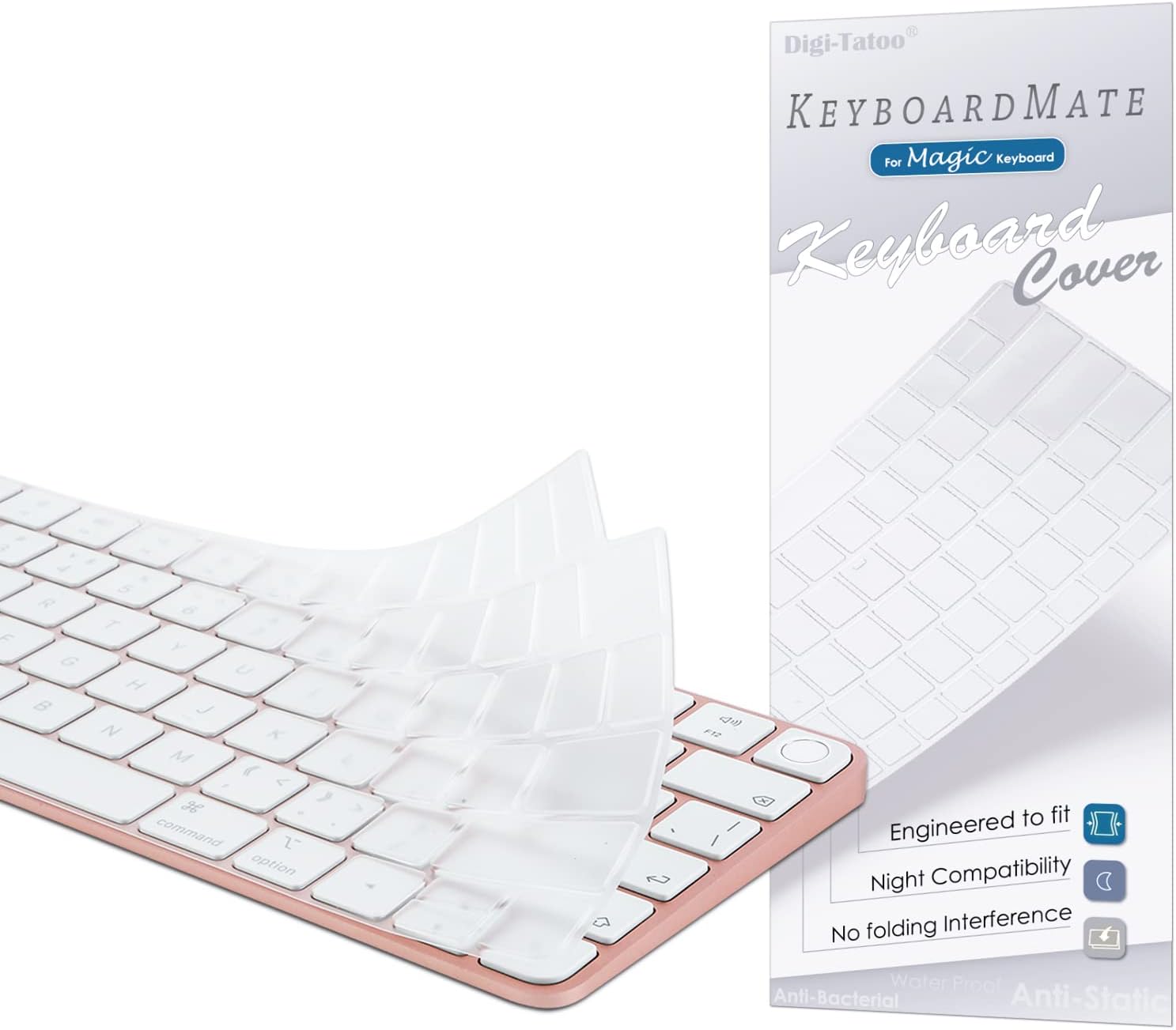 Digi-Tatoo Keyboard Cover for New iMac Magic Keyboard (Model A2449, Touch ID Version, w/o Numeric Key) - Ultra Thin, Protective and Clear Keyboard Cover Protector Skin
