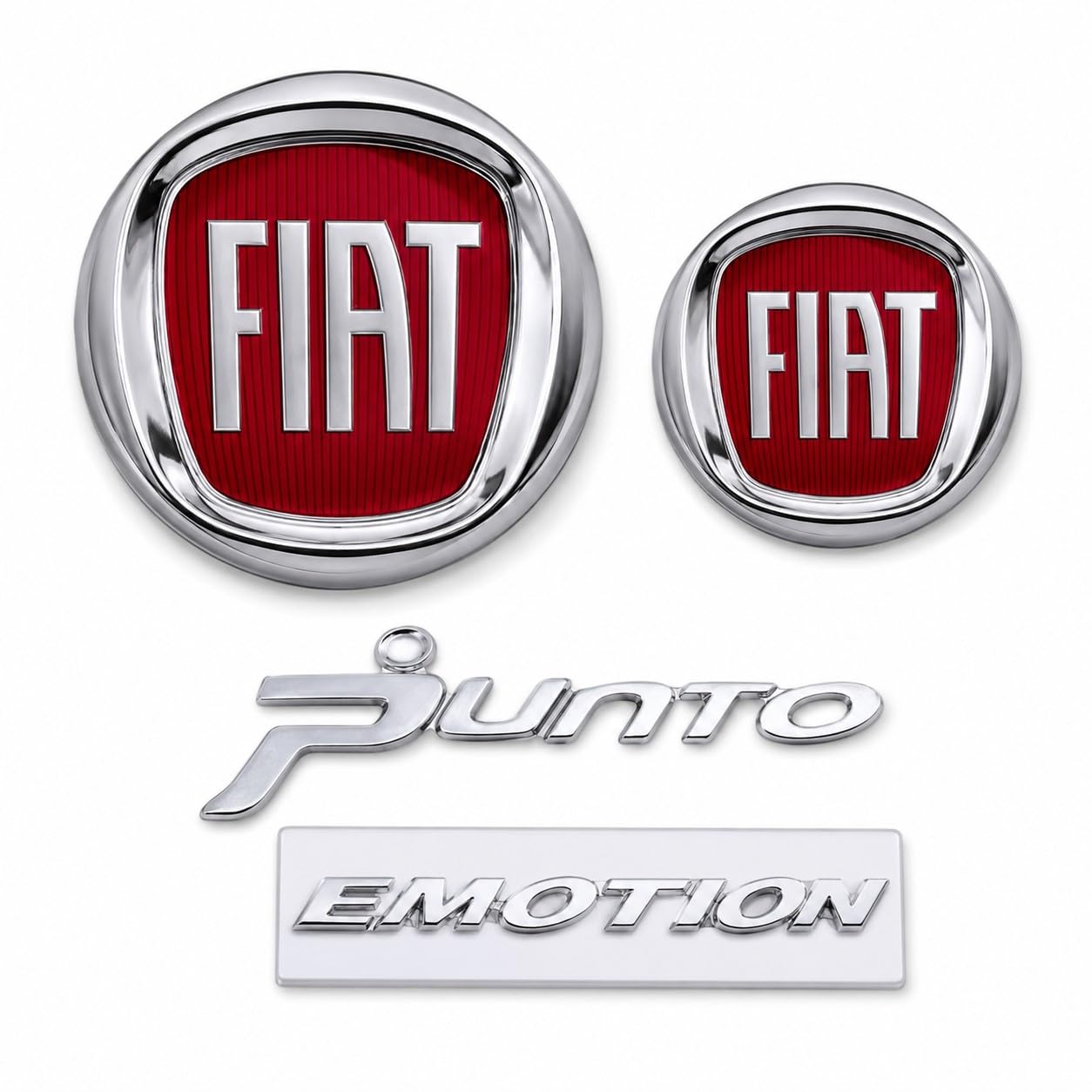 BuBu Punto F-iat Dynamic Set for CAR Emblem Monogram/logo/Badge/Decals/3D/sticker ABS Plastic Colour (Silver,Chorme) Pack of 4 (Replica of a Brand Logo)-image-16
