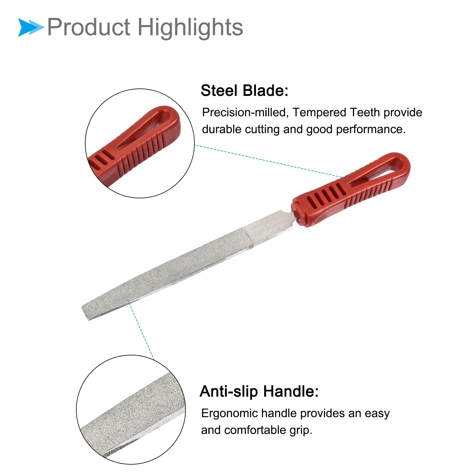 CoCud Diamond File, 6" File Length 10" Total Length, Diamond Coated Flat Sharpening File - (Applications: for Models Grinding) - Image 4