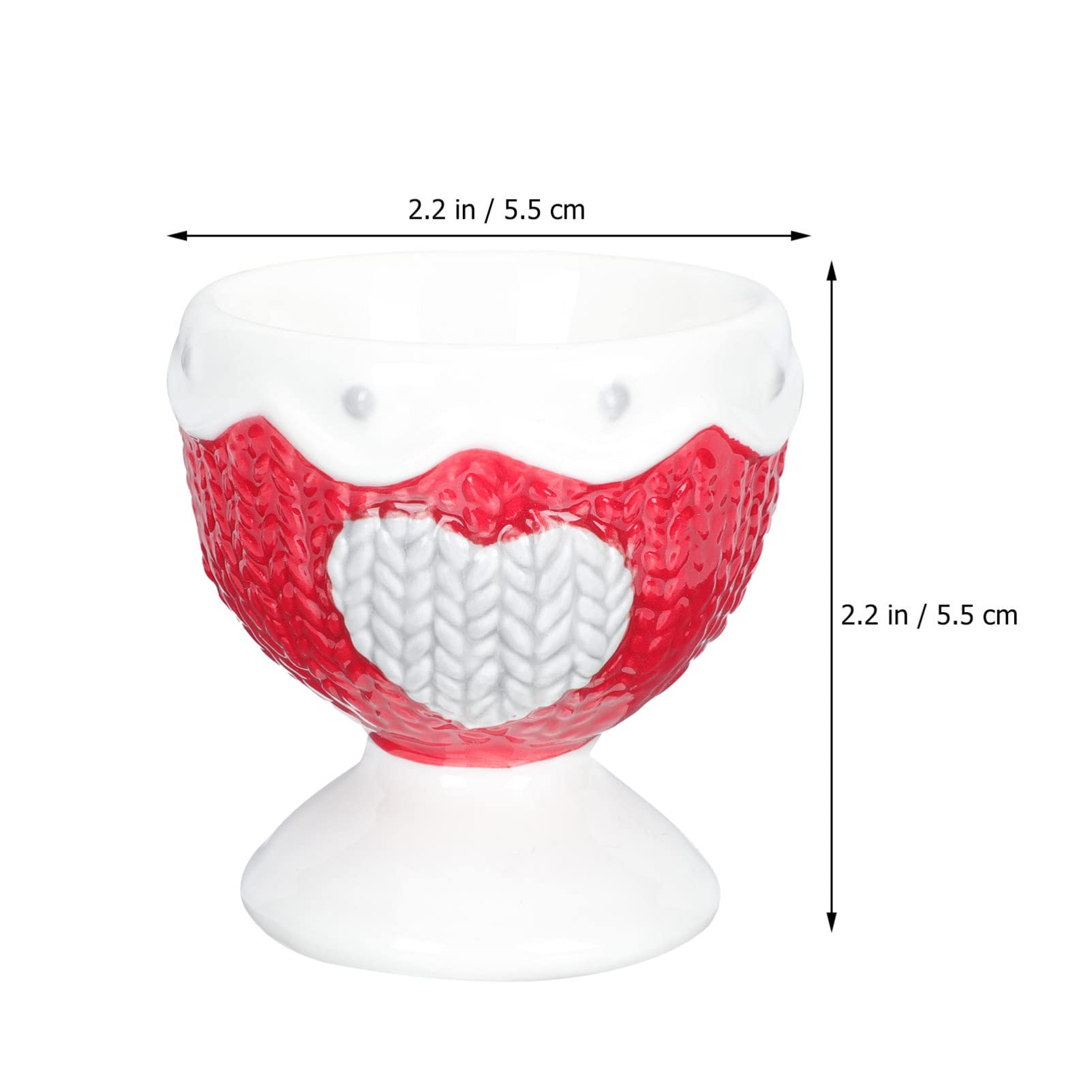 ARTIBETTER Fine Ceramic Embossed Egg Holder Breakfast Egg Cup Egg Tray Stable Base