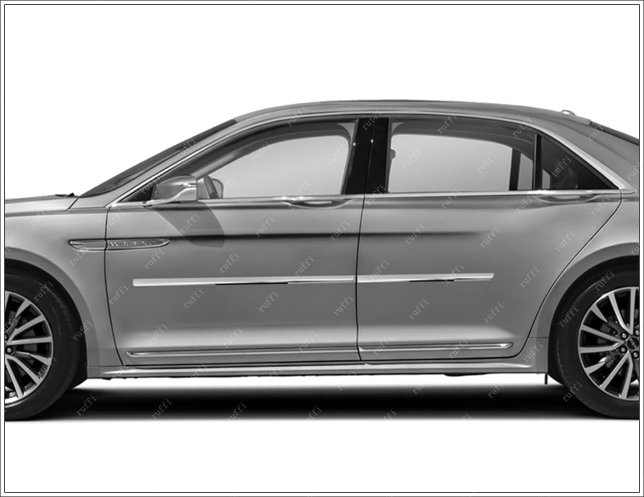 Generic MELEXI Chrome Side Door MOLDING 4 Door 4 PCS S.Steel Compatible with Lincoln Continental 2017 to 2022