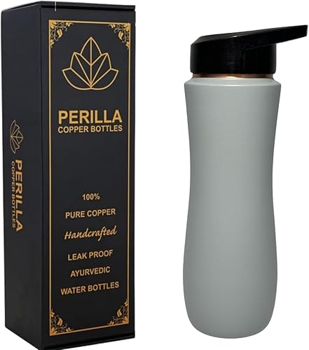 Miniatura 10 de Perilla Home Botella de cobre 100% puro para beber, con sorbo y tapa, 25.37 onzas, botella de agua ayurvédica multiusos para gimnasio, viajes
